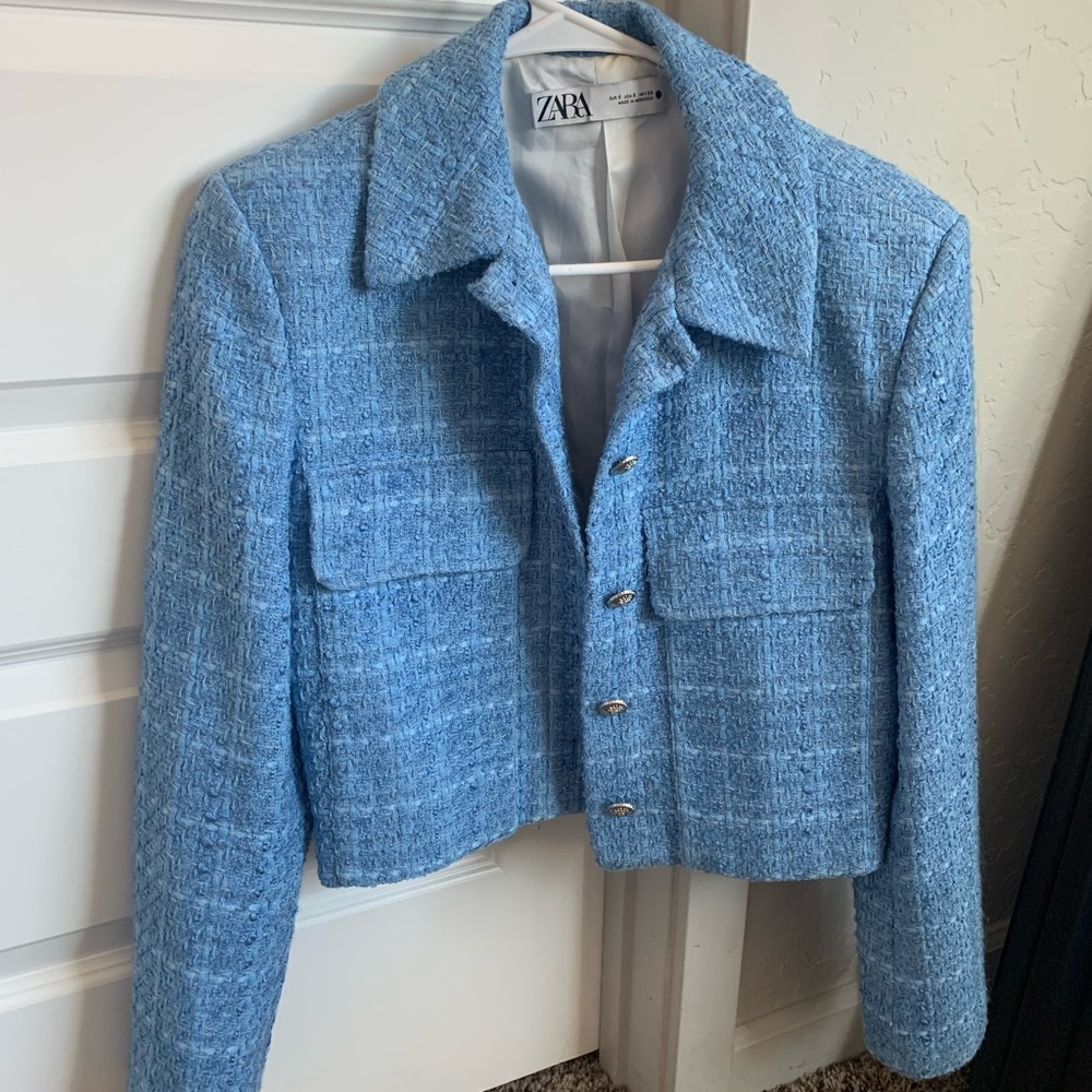 Cropped tweet Zara jacket